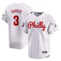tocy P.Phillies #3 Bryce Harper Player White Pinstripe Phillies & Eagles Vapor Premier Limited Stitched Jerseys