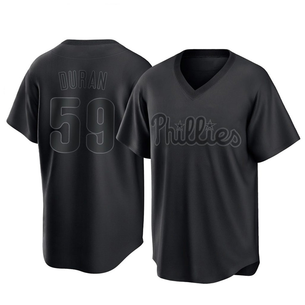 tocy P.Phillies #59 Jhoan Duran Player Black Pitch Fashion Limited T-shirt Stitched Jerseys