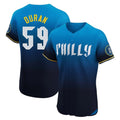tocy P.Phillies #59 Jhoan Duran Player Blue City Connect Home Limited Elite Stitched Jerseys