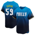 tocy P.Phillies #59 Jhoan Duran Player Blue City Connect Home Limited Stitched Jerseys