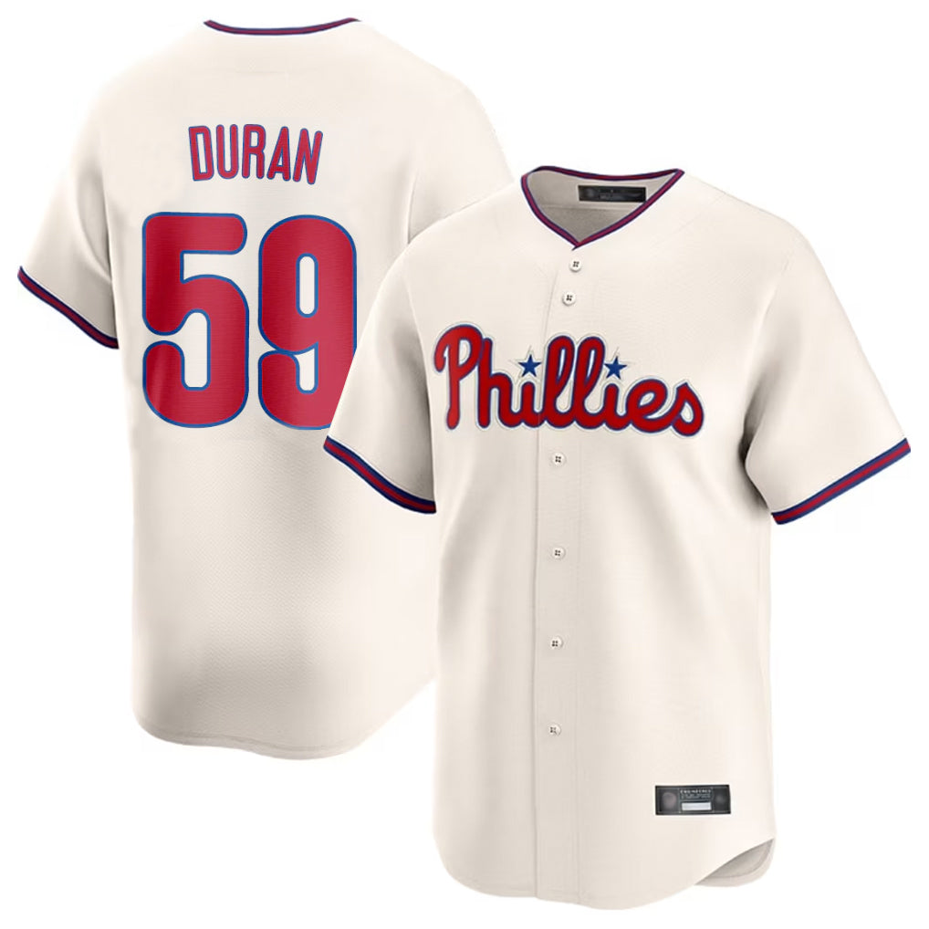 tocy P.Phillies #59 Jhoan Duran Player Cream Home Limited Stitched Jerseys