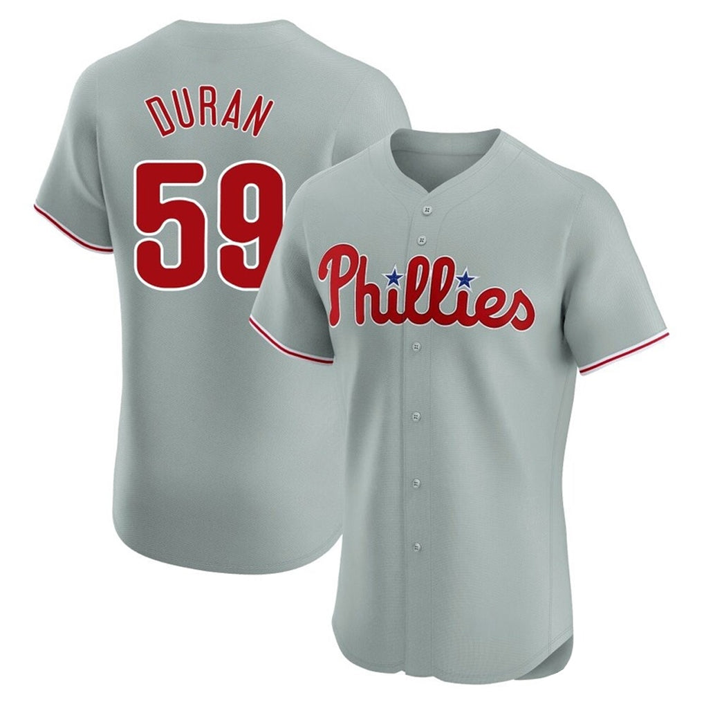 tocy P.Phillies #59 Jhoan Duran Player Gray Home Limited Elite Stitched Jerseys