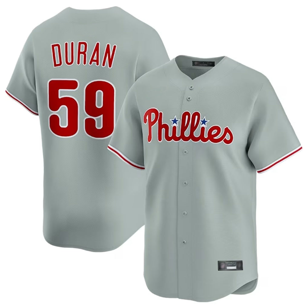 tocy P.Phillies #59 Jhoan Duran Player Gray Home Limited Stitched Jerseys