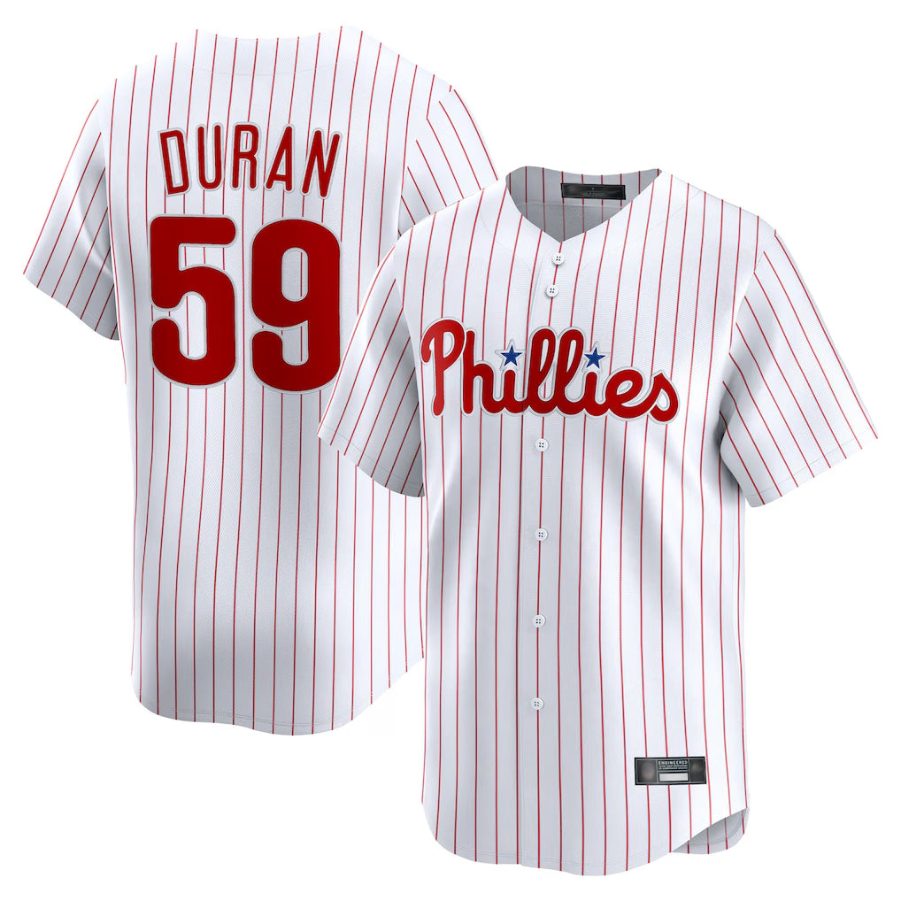 tocy P.Phillies #59 Jhoan Duran Player White Home Limited Stitched Jerseys