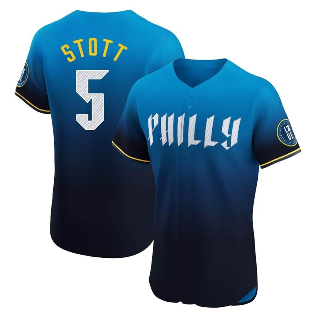 tocy P.Phillies #5 Bryson Stott Player Blue City Connect Home Limited Elite Stitched Jerseys
