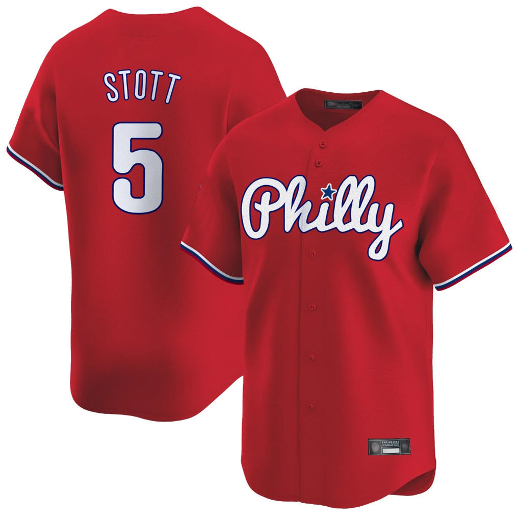 tocy P.Phillies #5 Bryson Stott Player Red Home Limited Stitched Jerseys