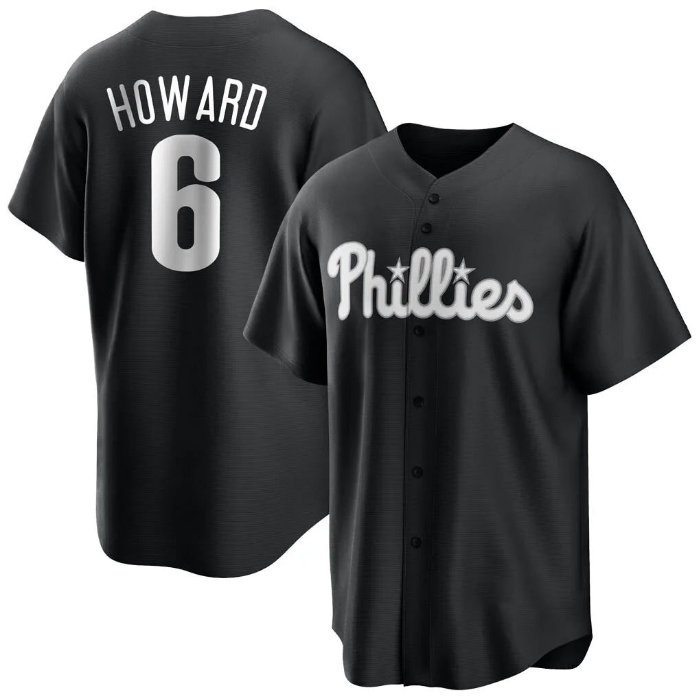 tocy P.Phillies #6 Ryan Howard Player Black Alt Fashion Home Game Stitched Jerseys