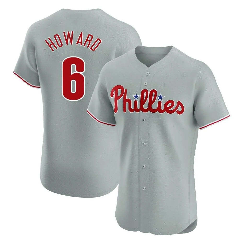 tocy P.Phillies #6 Ryan Howard Player Gray Home Limited Elite Stitched Jerseys