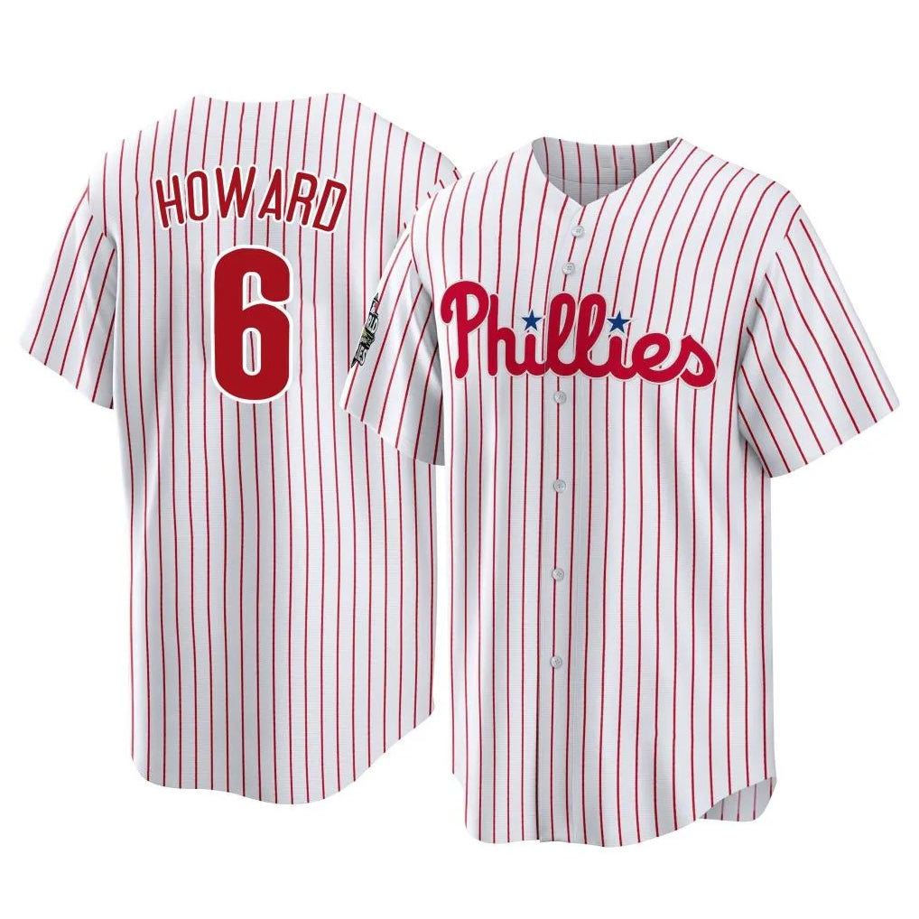 tocy P.Phillies #6 Ryan Howard Player White Home Game Stitched Jerseys