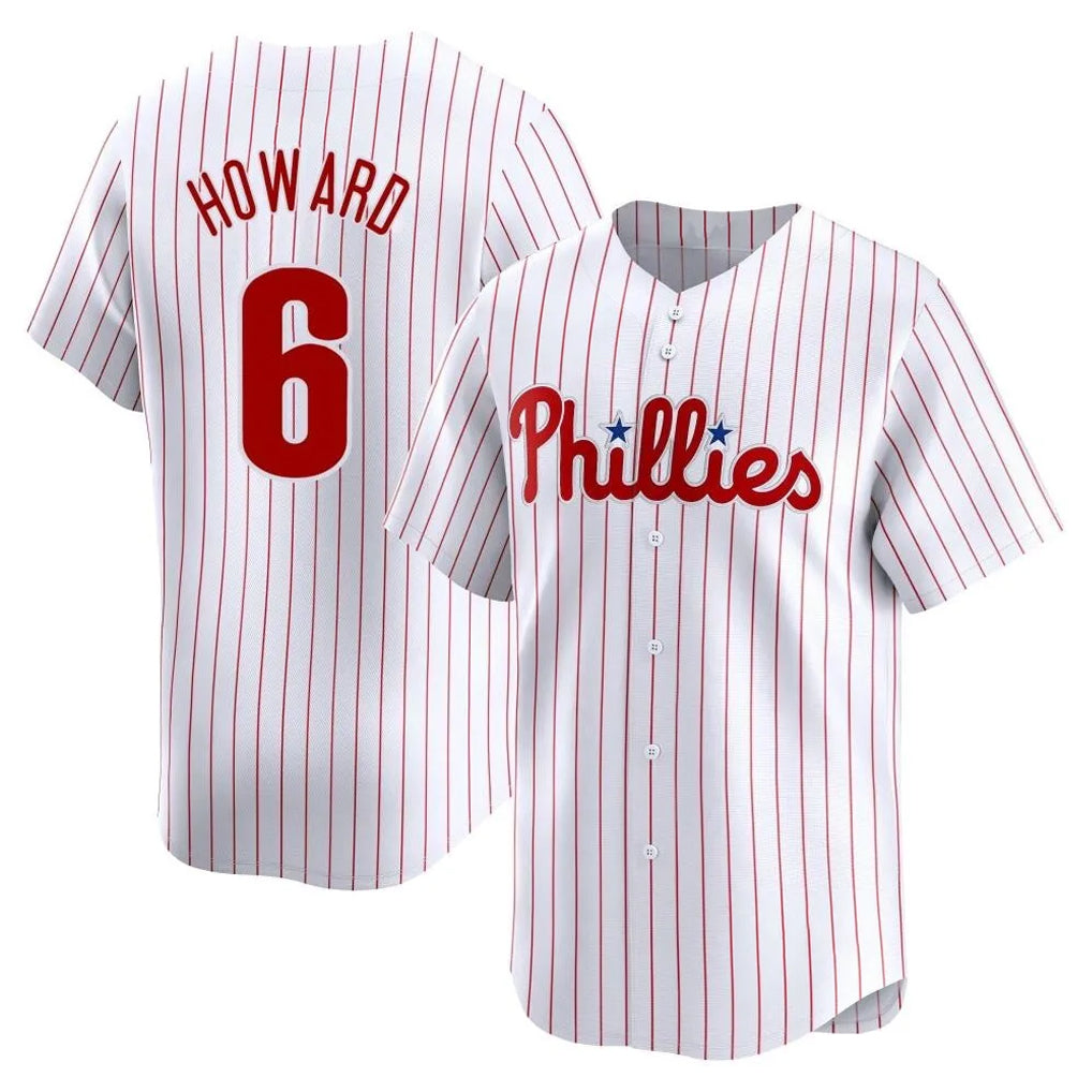 tocy P.Phillies #6 Ryan Howard Player White Home Limited Stitched Jerseys