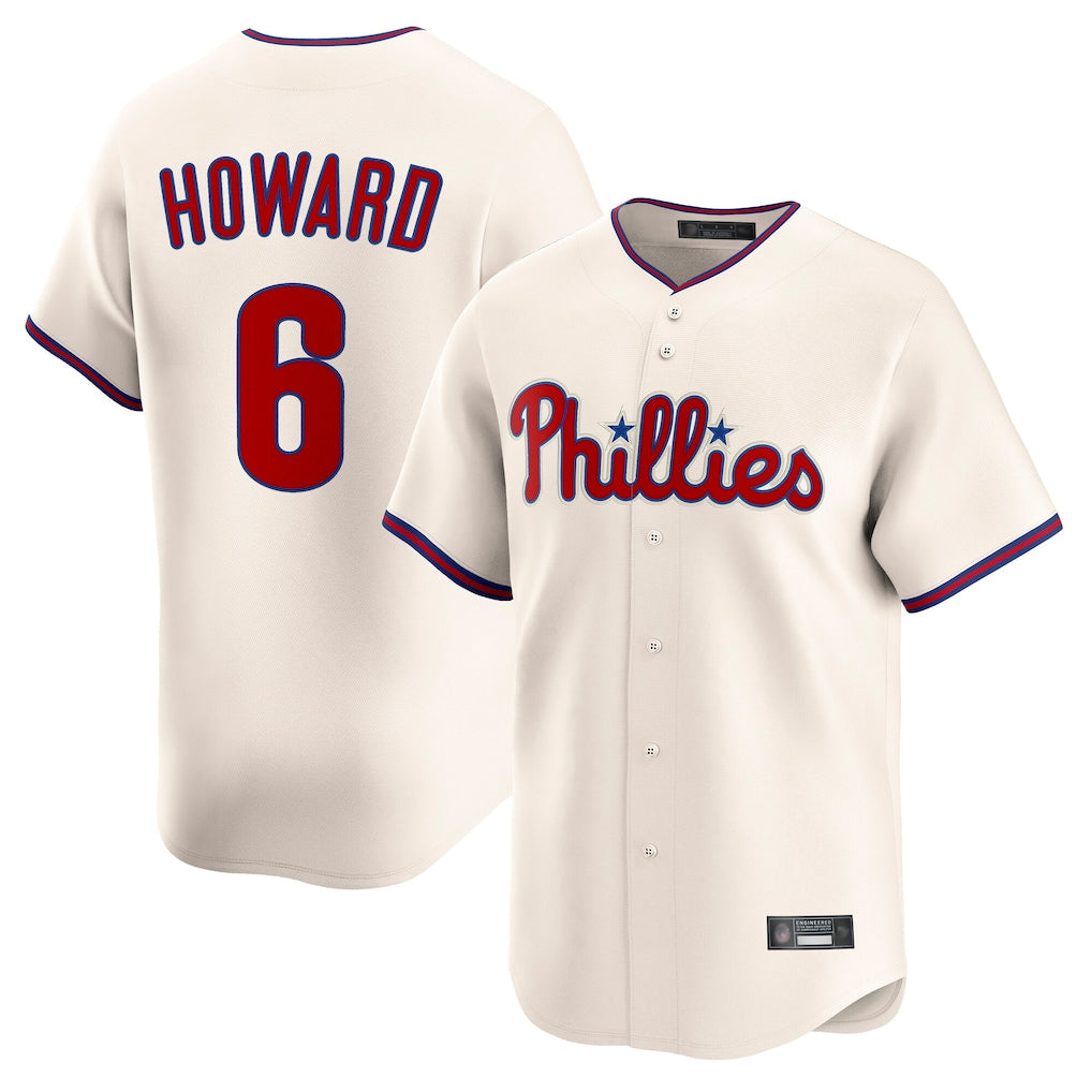 tocy P.Phillies #6 Ryan Howardr Player Cream Home Limited Stitched Jerseys