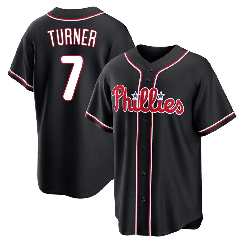 tocy P.Phillies #7 Trea Turner Player Black Fashion Out Home Game Stitched Jerseys