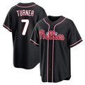 tocy P.Phillies #7 Trea Turner Player Black Fashion Out Home Game Stitched Jerseys