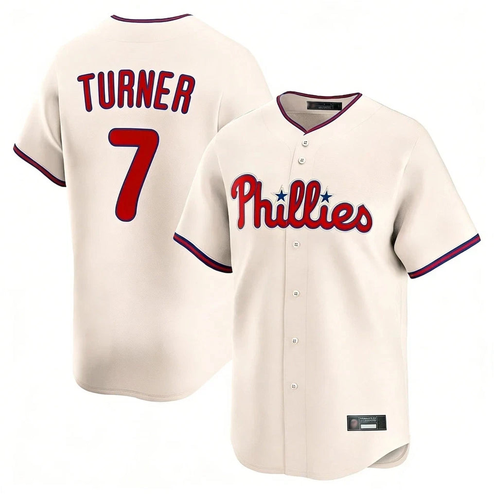tocy P.Phillies #7 Trea Turner Player Cream Home Limited Stitched Jerseys