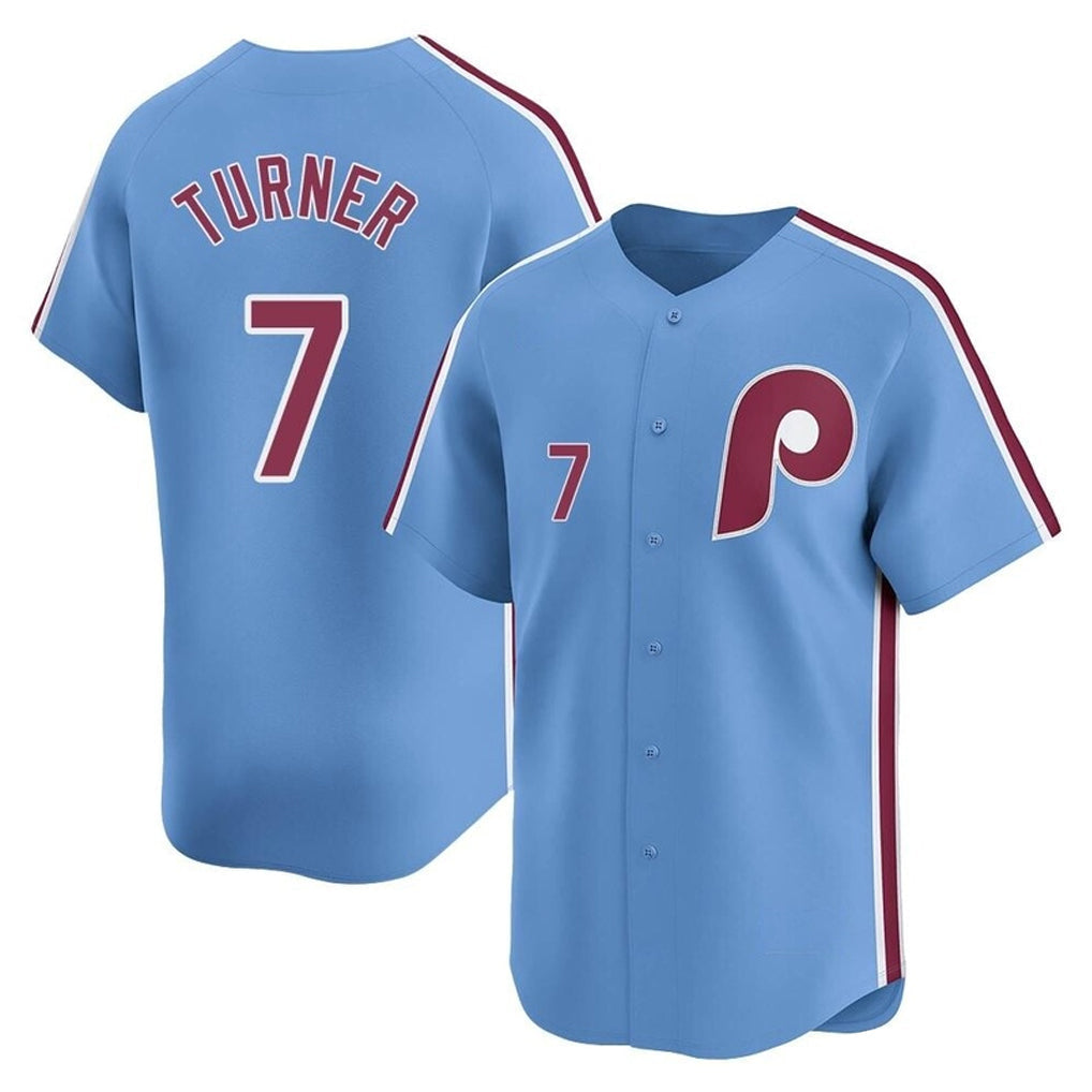 tocy P.Phillies #7 Trea Turner Player Light Blue Home Limited Stitched Jerseys