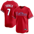 tocy P.Phillies #7 Trea Turner Player Red Home Limited Stitched Jerseys