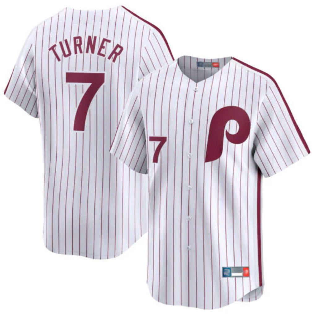 tocy P.Phillies #7 Trea Turner Player White Cooperstown Collection Limited Home Stitched Jerseys