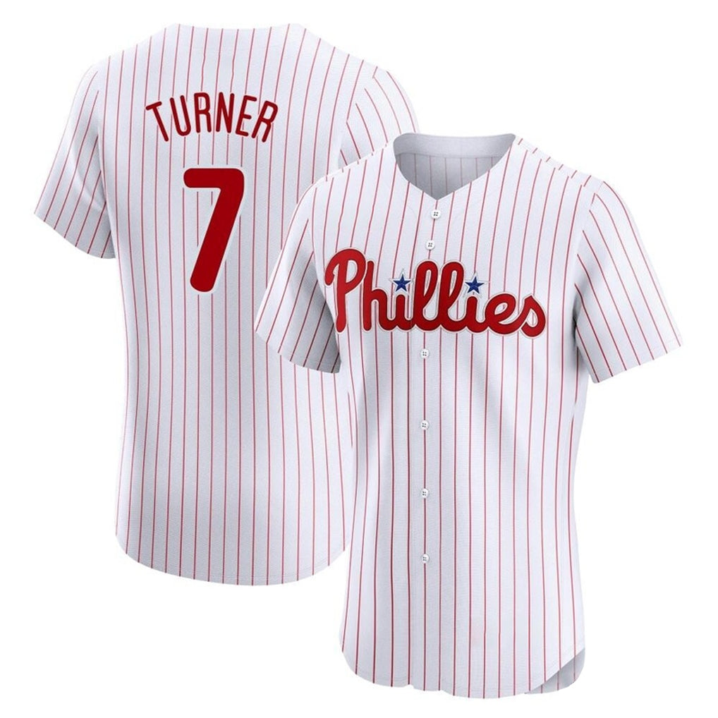 tocy P.Phillies #7 Trea Turner Player White Pinstripe Phillies & Eagles Vapor Premier Limited Elite Stitched Jerseys