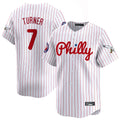 tocy P.Phillies #7 Trea Turner Player White Pinstripe Phillies & Eagles Vapor Premier Limited Stitched Jerseys