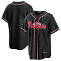 tocy P.Phillies Blank Player Black Fashion Out Home Game Stitched Jerseys