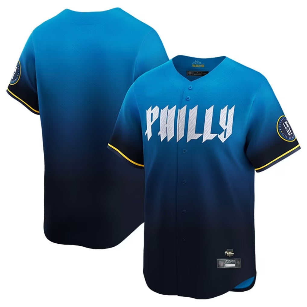 tocy P.Phillies Blank Player Blue City Connect Home Limited Stitched Jerseys