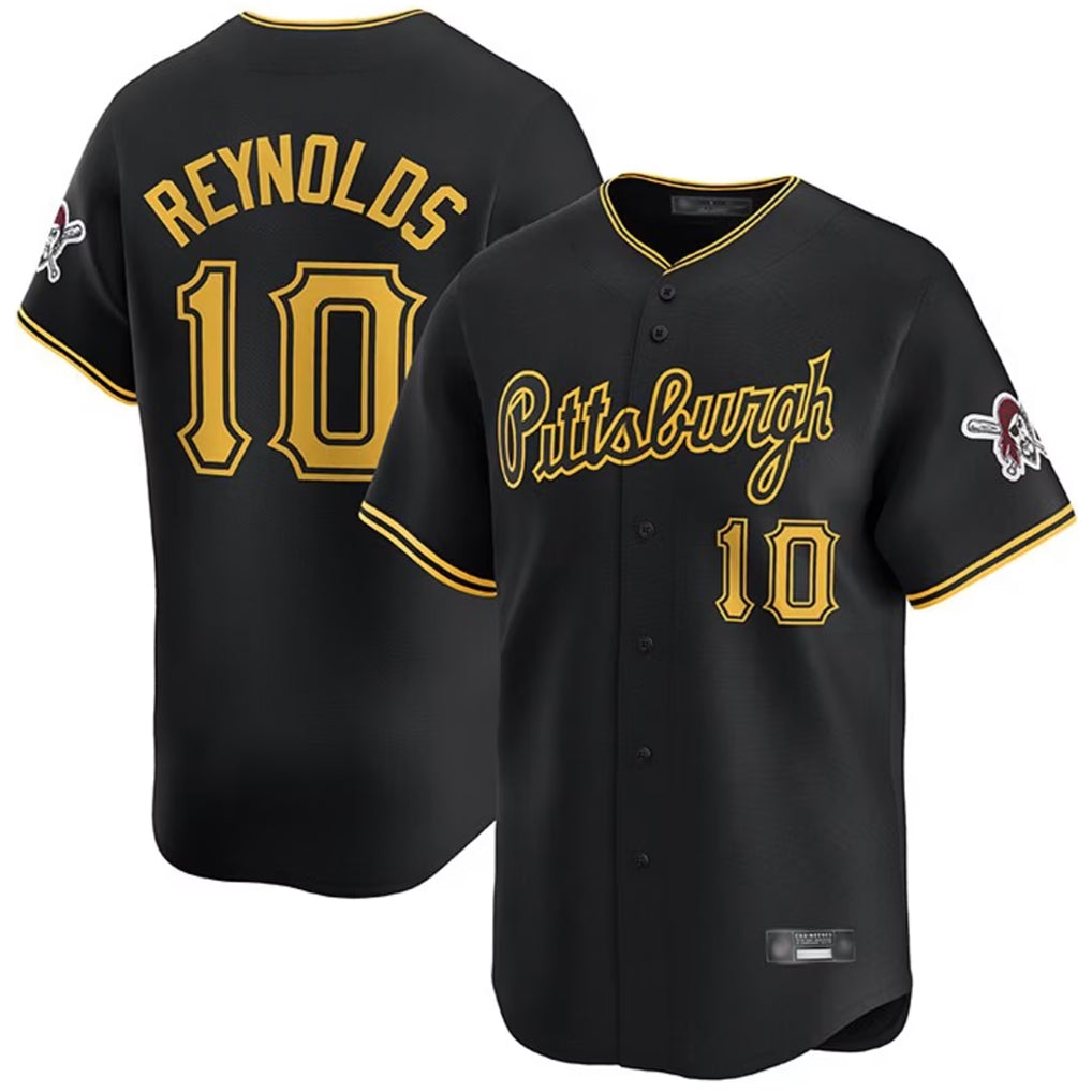 tocy P.Pirates #10 Bryan Reynolds Player Black Alt Home Limited Stitched Jerseys