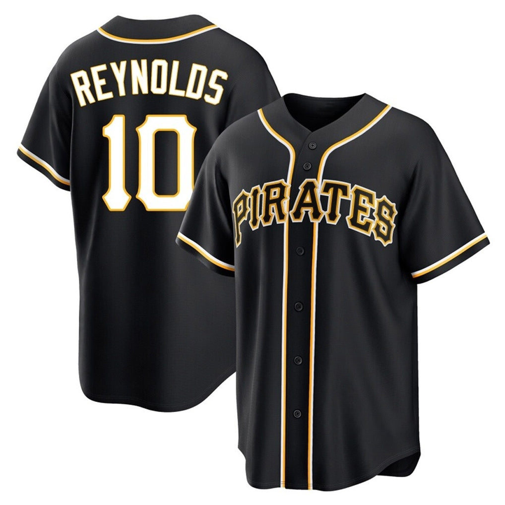 tocy P.Pirates #10 Bryan Reynolds Player Black Fashion Out Home Game Stitched Jerseys