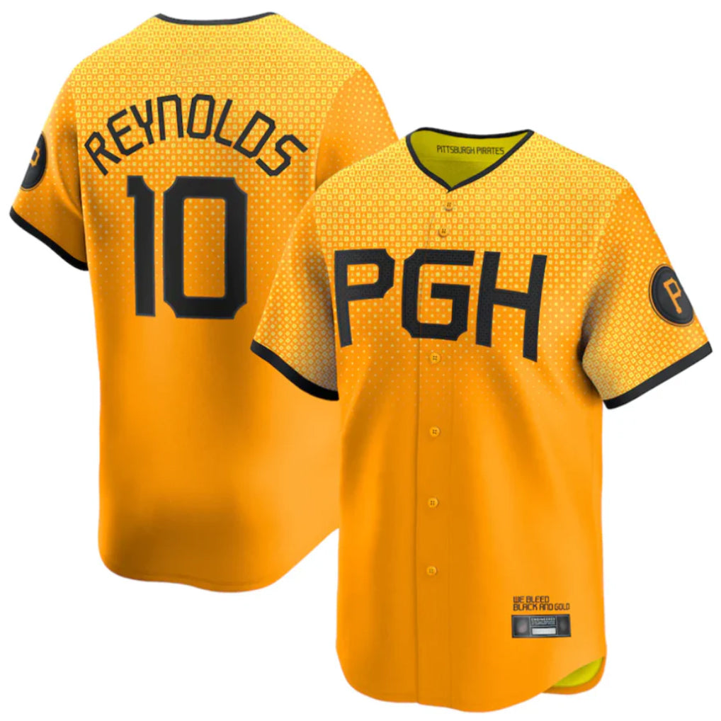 tocy P.Pirates #10 Bryan Reynolds Player Gold City Connect Home Game Stitched Jerseys