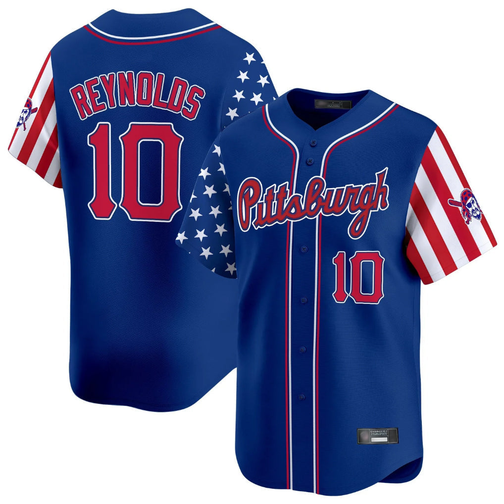 tocy P.Pirates #10 Bryan Reynolds Player Royal 2025 Independence Day Vapor Premier Limited Stitched Jerseys