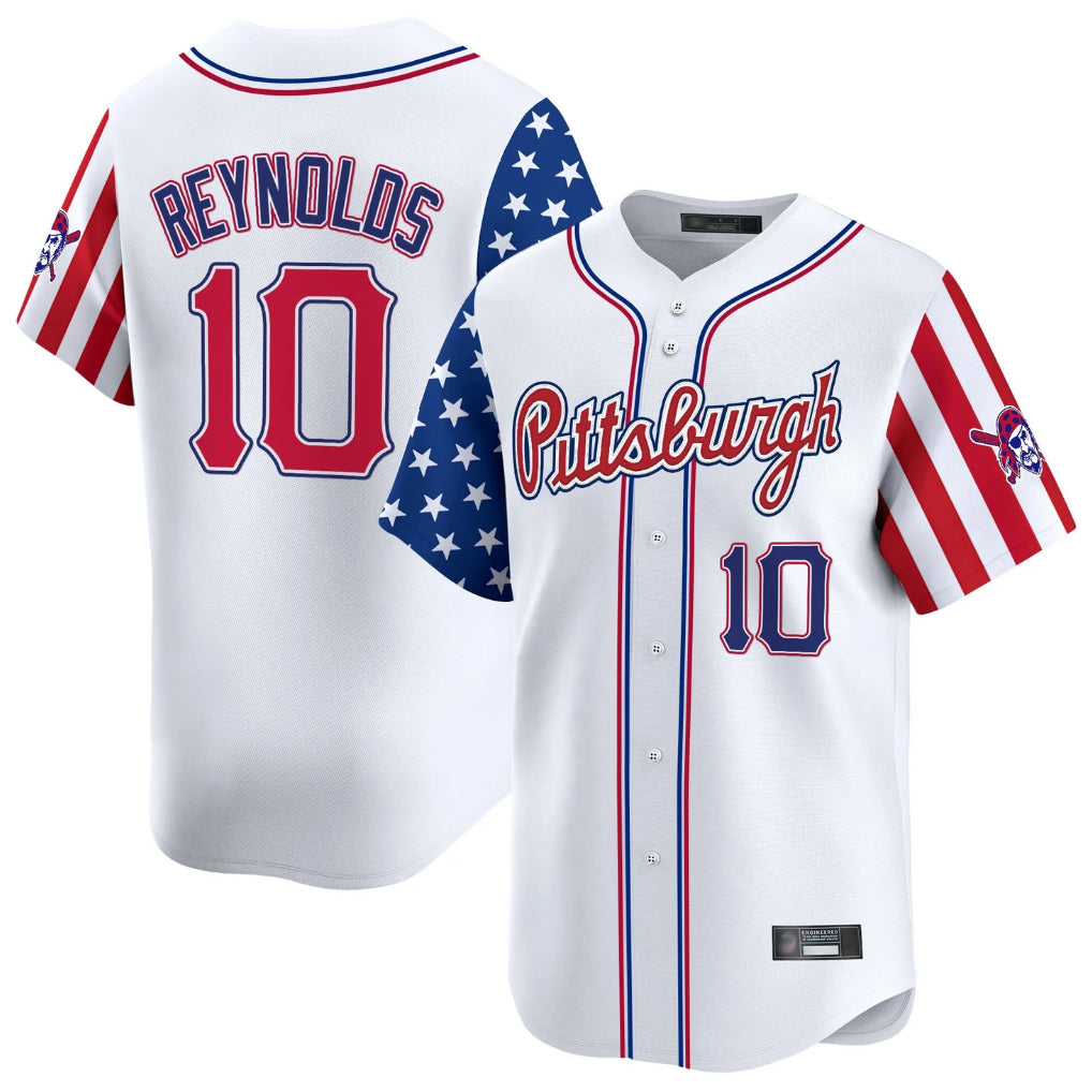 tocy P.Pirates #10 Bryan Reynolds Player White 2025 Independence Day Vapor Premier Limited Stitched Jerseys