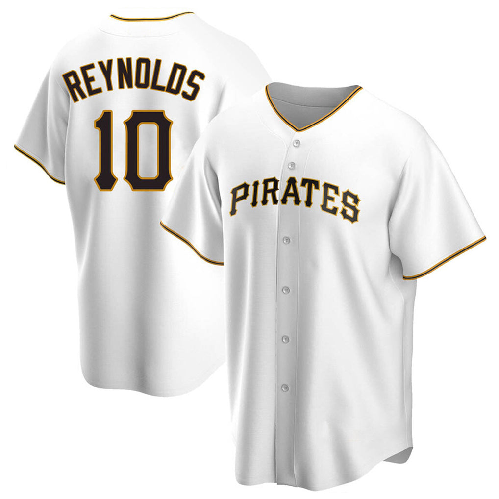 tocy P.Pirates #10 Bryan Reynolds Player White Home Game Stitched Jerseys