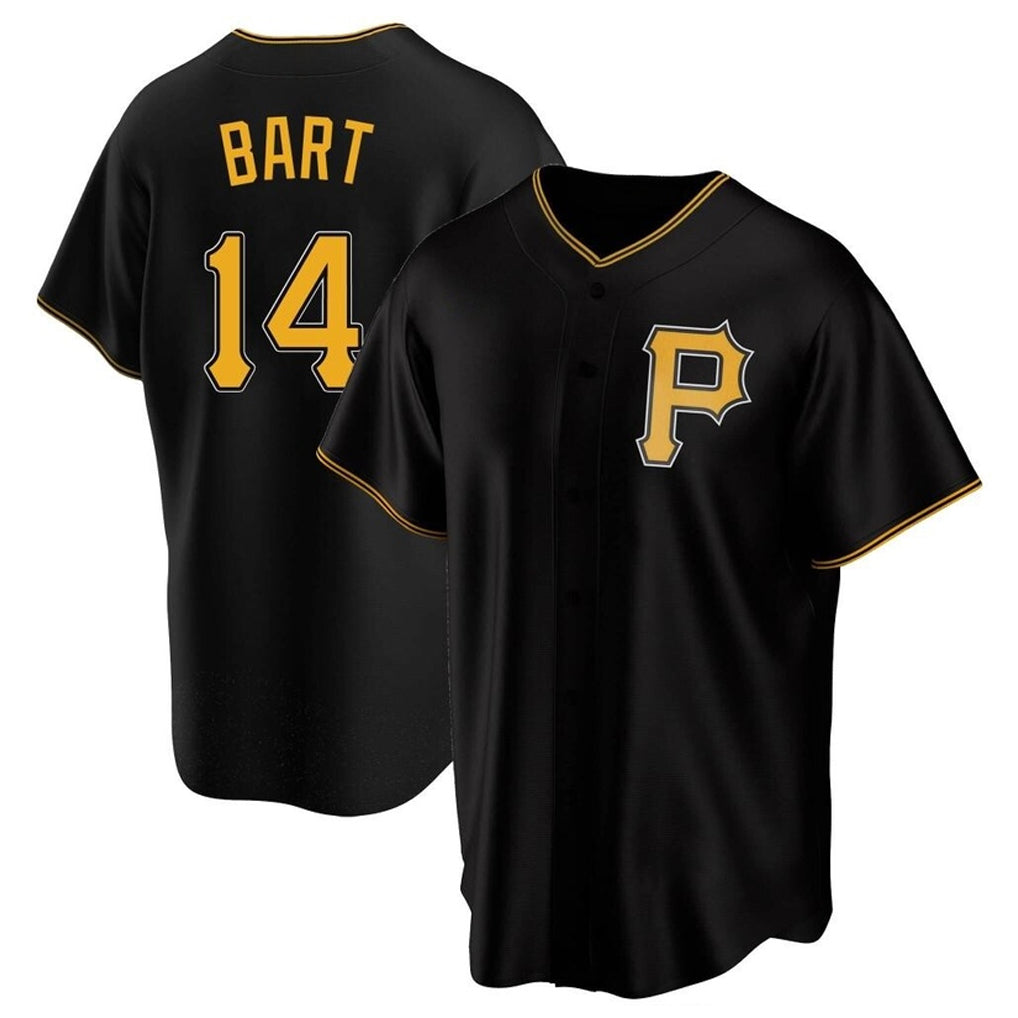tocy P.Pirates #14 Joey Bart Player Black Alternate 2025 Home Game T-shirt Stitched Jerseys