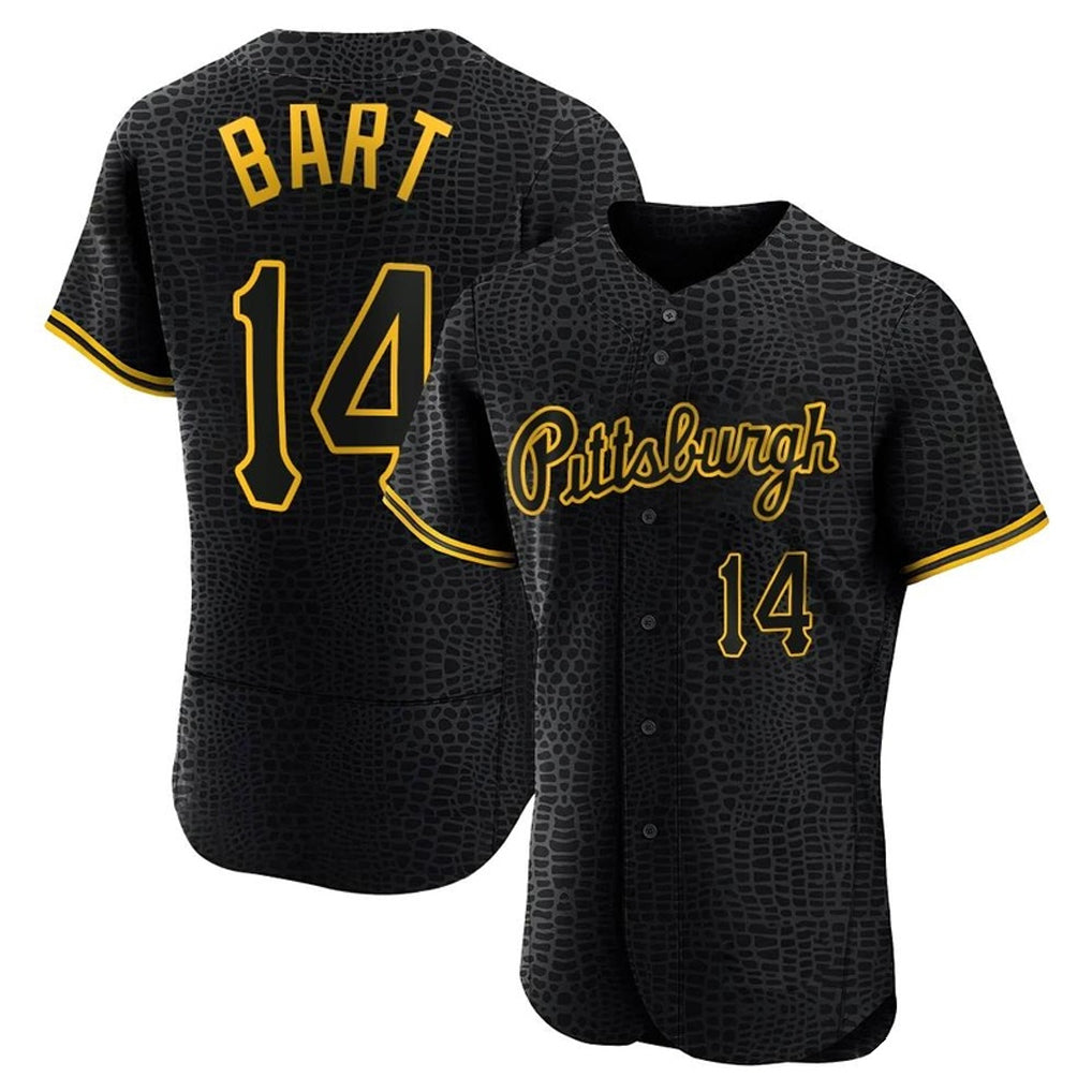 tocy P.Pirates #14 Joey Bart Player Black Snake Skin City Home Limited Elite Stitched Jerseys