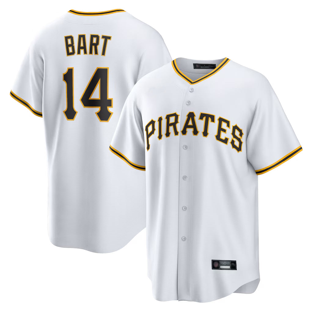 tocy P.Pirates #14 Joey Bart Player White Home Game Stitched Jerseys