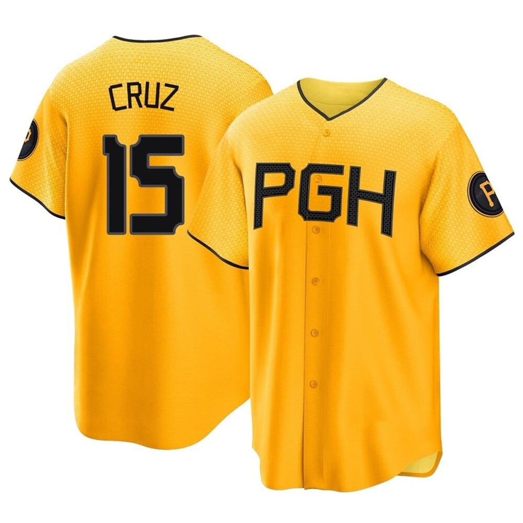 tocy P.Pirates #15 Oneil Cruz Player Gold City Connect Home Game Stitched Jerseys