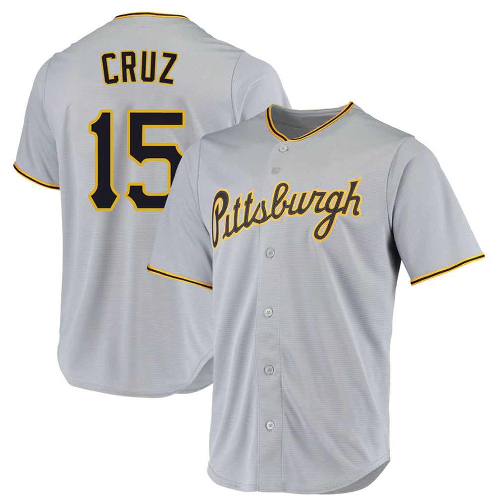 tocy P.Pirates #15 Oneil Cruz Player Gray Road Home Game Stitched Jerseys