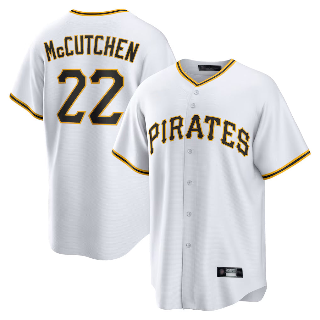 tocy P.Pirates #22 Andrew McCutchen Player White Home Game Stitched Jerseys