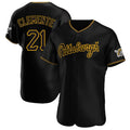 tocy P.Pirates #21 Roberto Clemente Player Black Home Limited Elite Stitched Jerseys