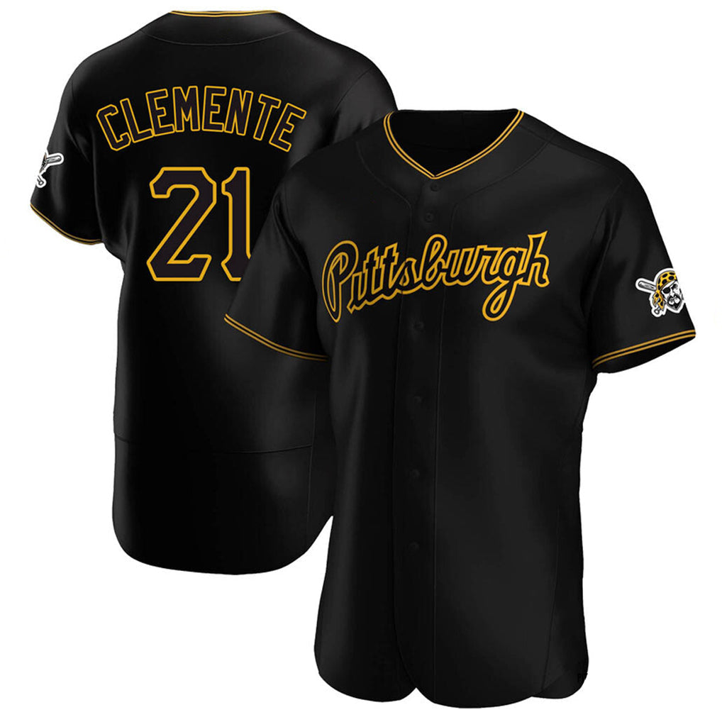 tocy P.Pirates #21 Roberto Clemente Player Black Home Limited Elite Stitched Jerseys