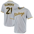 tocy P.Pirates #21 Roberto Clemente Player Gray Road Home Game Stitched Jerseys