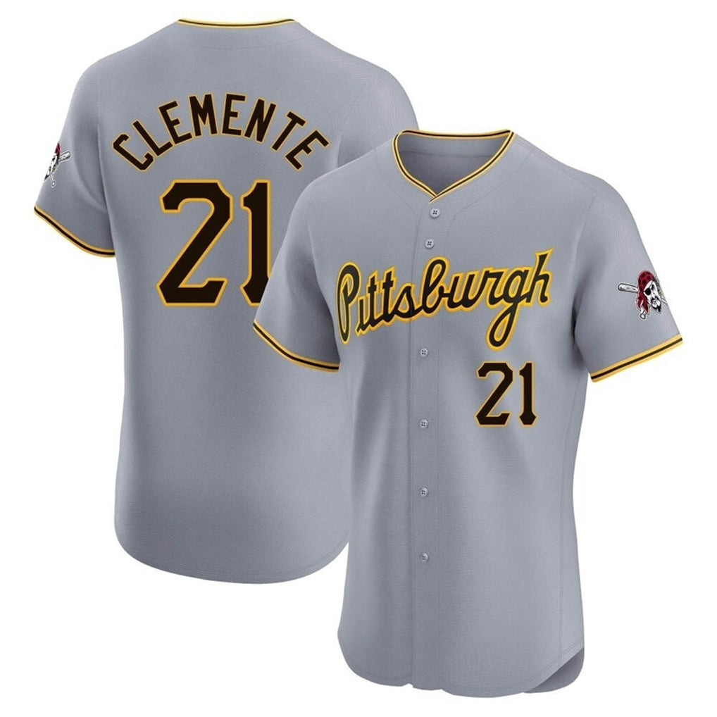 tocy P.Pirates #21 Roberto Clemente Player Gray Road Home Limited Elite Stitched Jerseys