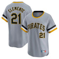 tocy P.Pirates #21 Roberto Clemente Player Gray Throwback Cooperstown Collection Limited T-shirt Stitched Jerseys