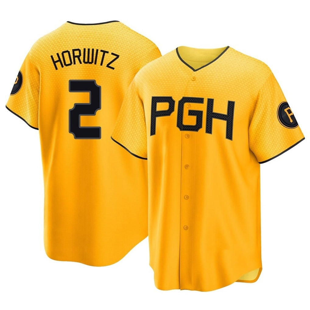 tocy P.Pirates #2 Spencer Horwitz Player Gold City Connect Home Game Stitched Jerseys