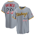 tocy P.Pirates #30 Paul Skenes Gray USA 250 Fourth of July Road Stadium Jersey