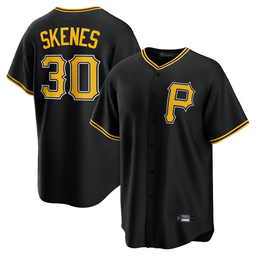 tocy P.Pirates #30 Paul Skenes Player Black Alternate 2025 Home Game Stitched Jerseys