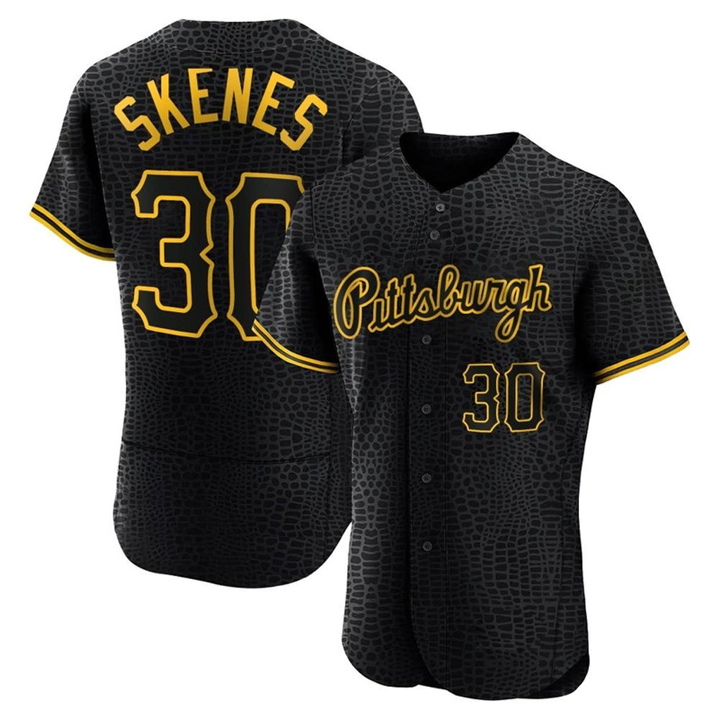 tocy P.Pirates #30 Paul Skenes Player Black Snake Skin City Home Limited Elite Stitched Jerseys