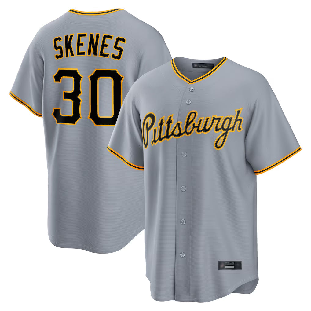 tocy P.Pirates #30 Paul Skenes Player Gray Road Home Game Stitched Jerseys
