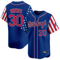 tocy P.Pirates #30 Paul Skenes Player Royal 2025 Independence Day Vapor Premier Limited Stitched Jerseys