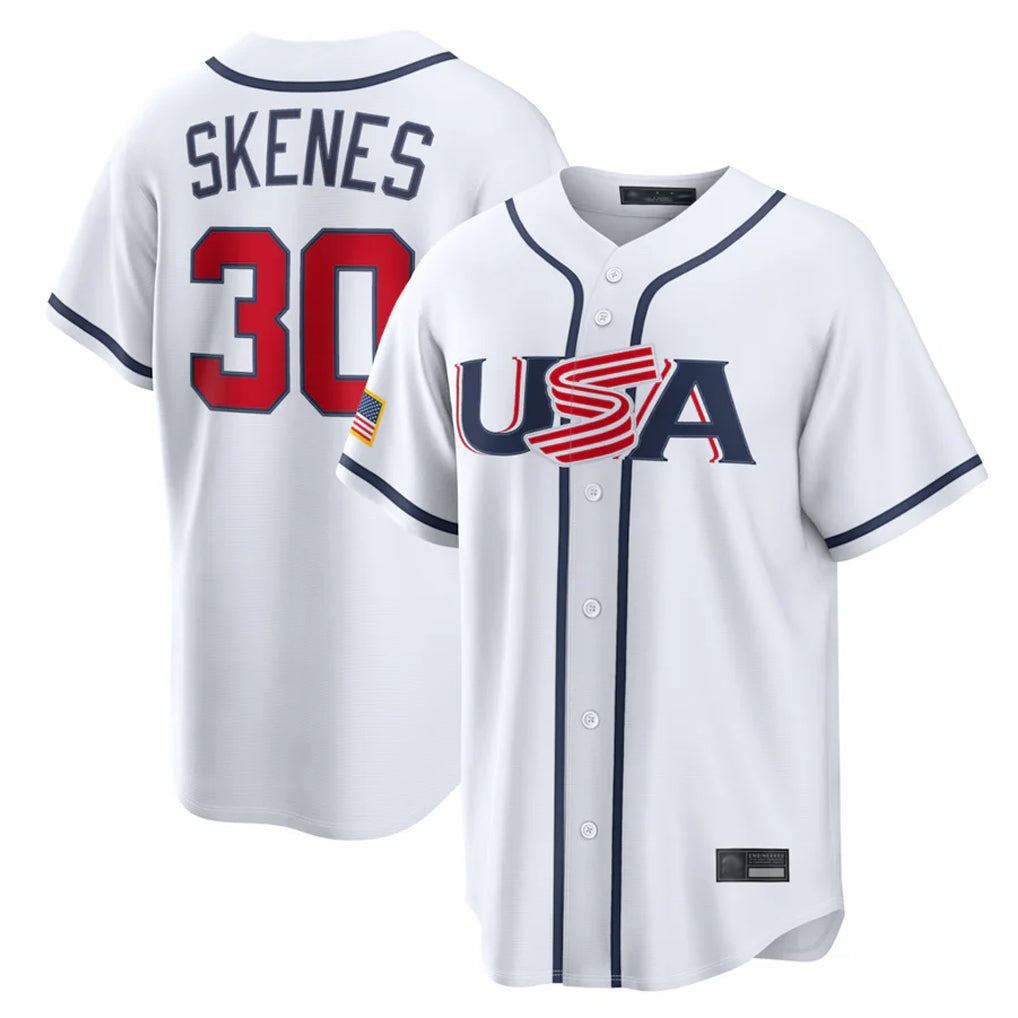 tocy P.Pirates #30 Paul Skenes Player White USA 2026 World Classic Home Limited Stitched Jerseys