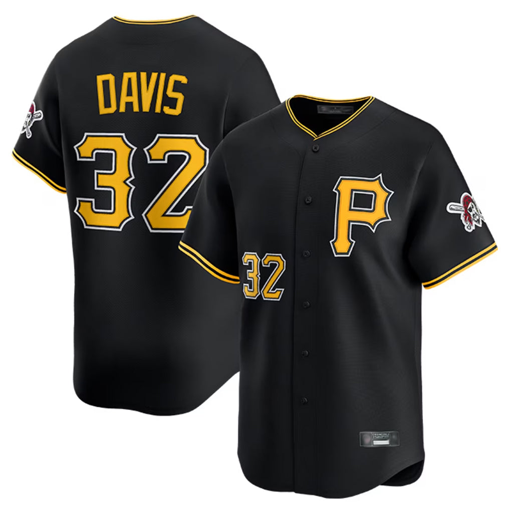 tocy P.Pirates #32 Henry Davis Player Black Alternate Limited Game Stitched Jerseys